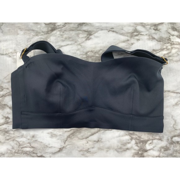 Free People NWT Naomi Longline Bra Sweetheart Wide Straps Lined Black Medium New - Picture 3 of 12